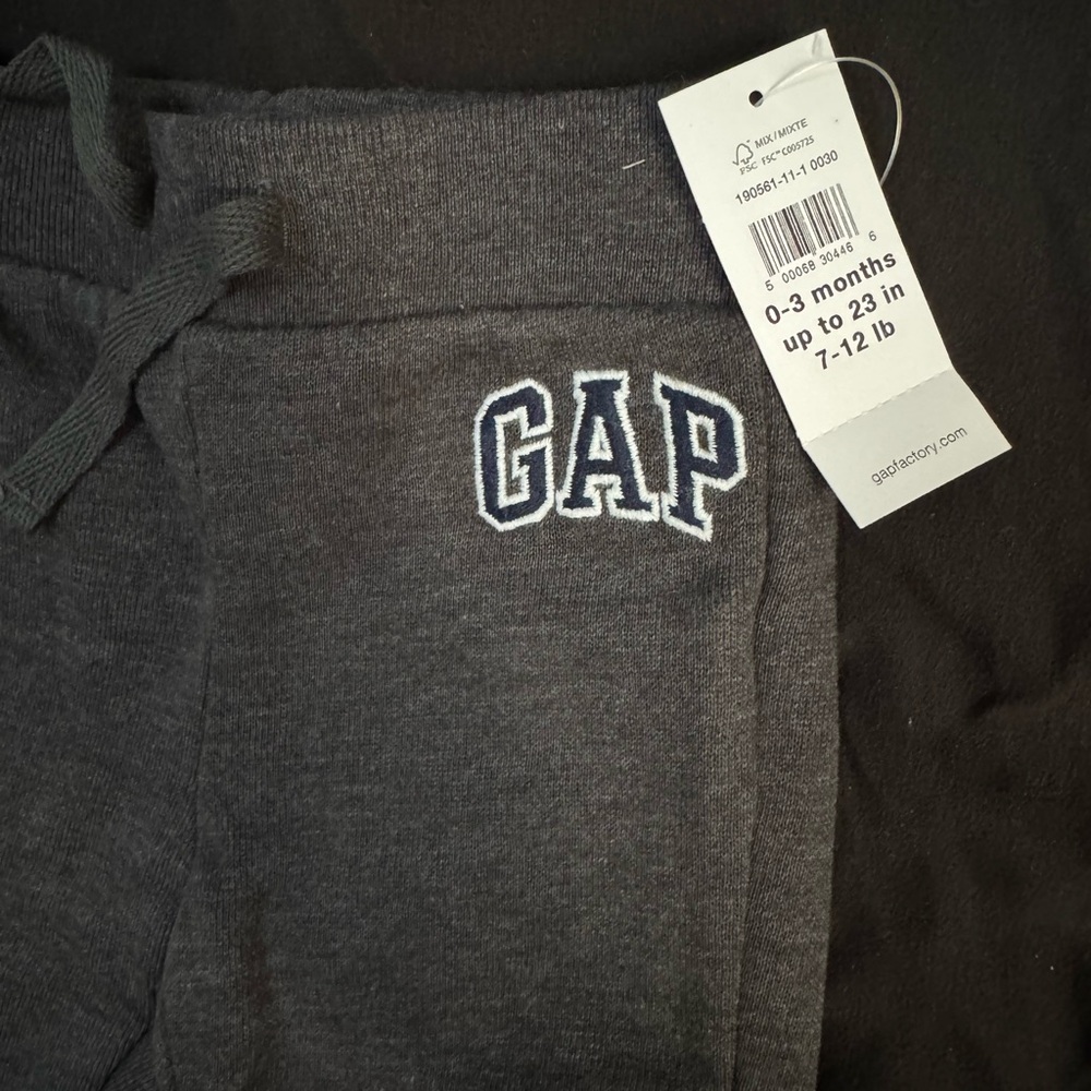 NEW BABY GAP Kids Charcoal Joggers - Picture 2 of 2